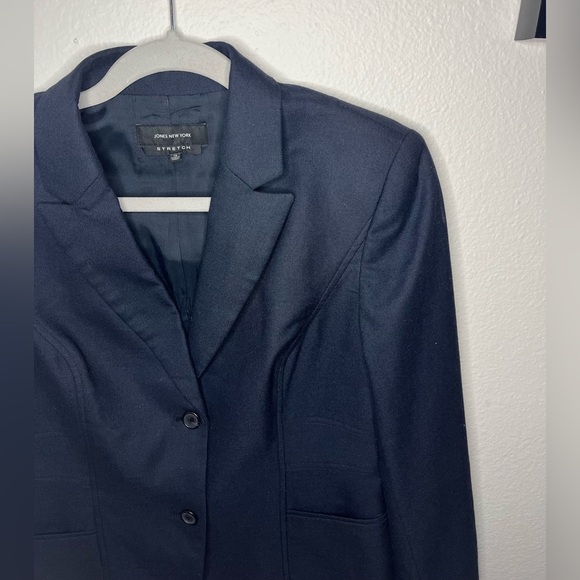 Jones New York Women’s Stretch Blue Tailored Blazer - Picture 2 of 7